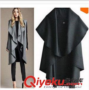 馬甲外套 歐美外貿速賣通Ebay女裝zg 爆款時尚毛呢外套斗篷馬甲女潮原始圖片2