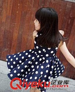 童裝 外貿(mào)新款童裝 兒童連衣裙 女童蝴蝶結(jié)波點無袖連衣裙 童裙批發(fā)原始圖片2