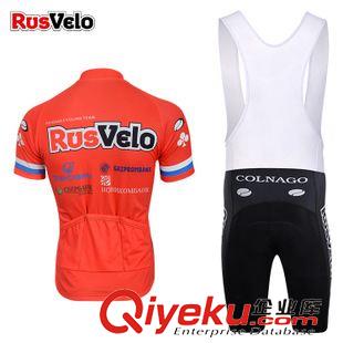 背帶短套裝 2015 RusVelo 車隊版夏季短袖背帶騎行服套裝 專業(yè)背帶自行車服原始圖片3