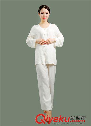 禪修服 高檔棉麻瑜伽服套裝女新款太極大師禪修居士愈加服服裝廠加工生產原始圖片2