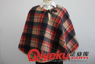 披肩 服裝廠原創(chuàng)復(fù)古羊毛呢斗篷冬vintage大衣連帽外套保暖披風(fēng) 加工原始圖片2
