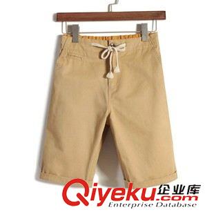 褲子 男裝休閑五分褲 男士修身直筒純棉短褲男沙灘布褲中褲男加工定做原始圖片3
