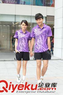 羽毛球服 爆款羽毛球服男女時尚情侶短袖套裝 清爽透氣 印染廠家批發(fā)印號原始圖片3