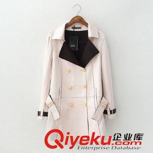 9月下旬上新 2015春秋新款gd女裝中長款雙排扣腰帶韓版風衣修身顯瘦女式外套