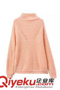 9月中旬上新 秋冬{dj2}定制女裝 歐美風高領寬松鏤女式毛衣Sweater  外貿(mào)zg原始圖片2