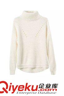 9月中旬上新 秋冬{dj2}定制女裝 歐美風高領寬松鏤女式毛衣Sweater  外貿(mào)zg原始圖片3