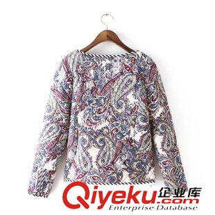 7月上旬上新 2015歐洲站新款女裝經(jīng)典復(fù)古小香風(fēng)腰果花棉衣外套 一件代發(fā) 爆原始圖片2