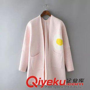 7月上旬上新 2015歐美風(fēng)秋季新款卡通三色原創(chuàng)毛衣無扣開衫針織外套 批原始圖片3