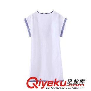 6月中旬上新 2015歐美新款女裝V領(lǐng)套頭刺繡加長(zhǎng)襯衫 免費(fèi)加盟一件代發(fā)