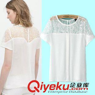 ZA 歐洲站夏季女裝專柜修身領(lǐng)口袖口卷邊純棉T恤