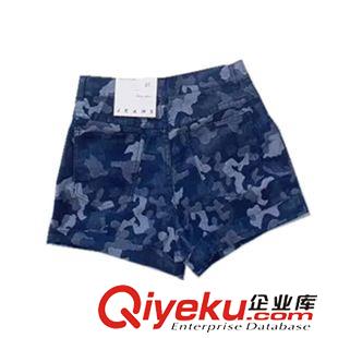 AA 夏裝新款歐美風(fēng)高腰顯瘦海軍風(fēng)迷彩闊腿短褲 打底褲女 外貿(mào)原單原始圖片2