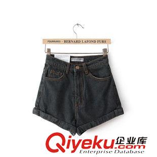 AA 爆款美國dp楊珊珊同款高腰白色黑灰翻邊牛仔短褲 女 短款夏原始圖片3