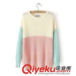 AA 歐洲站秋冬裝新款歐美風(fēng)漁夫撞色針織毛衣保暖套頭女裝外套潮原始圖片2