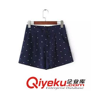 套裝 2015秋裝女套裝 韓版波點(diǎn)西服上衣+闊腿短褲小香風(fēng)套裝原始圖片3