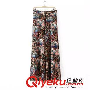 套裝 歐洲站2015女裝新款 歐美印花寬松長褲+吊帶不規(guī)則小背心套裝女原始圖片3
