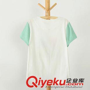 日系森女系小清新 2015夏裝森女清新小貓咪刺繡短袖圓領(lǐng)純棉女士T恤原始圖片3