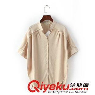短袖襯衣 夏季新款韓國東大門簡約時尚v領包邊魚尾襯衫襯衣 女
