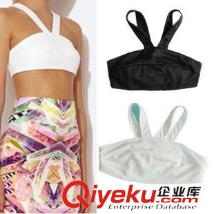 背心、吊帶 歐洲站2015夏季女裝新款簡單大方牛仔裹胸背心  背心女