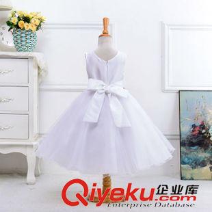整手起批 整手批發 紅色小花腰帶連衣裙玫瑰花網紗公主裙純色白色童禮服裙原始圖片2