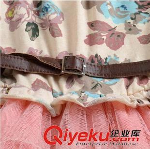 連衣裙 一件代發 夏季新款女童純棉印花連衣裙網紗拼接公主裙girl dress