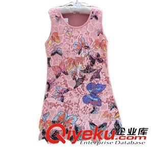 手工裙 整手女童裝外貿(mào)批發(fā) 歐美新款彩色蝴蝶蕾絲背心連衣裙girls dress原始圖片2
