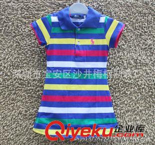 男童/女童T恤 整手外貿(mào)批發(fā)廠家直銷新款女童彩色條紋短袖T恤 baby short dress原始圖片2