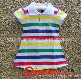 男童/女童T恤 整手外貿(mào)批發(fā)廠家直銷新款女童彩色條紋短袖T恤 baby short dress原始圖片3