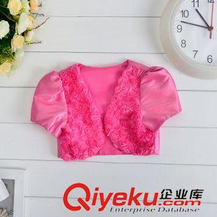 男童/女童外套 整手批发 现货立体花朵婚纱礼服披肩泡泡袖拼接小外套女童小披肩