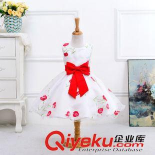 純棉內(nèi)里 一件代發(fā)2015年新款女童無袖玫瑰花童禮服純棉內(nèi)里兒童公主連衣裙