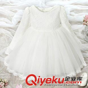 預定款 預定新品2015秋冬新款女童公主裙花童長袖禮服兒童婚紗蓬蓬連衣裙原始圖片2