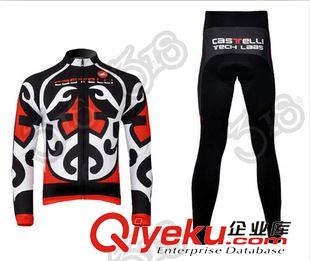 長袖抓絨騎行服 2015臉譜 長袖網(wǎng)眼騎行服套裝定制 車隊(duì)版 秋季男款加大碼定做原始圖片2