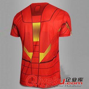 0-99 紅色鋼鐵俠短袖T恤訂做 夏季吸濕排汗男款騎行服上衣定制 加大碼