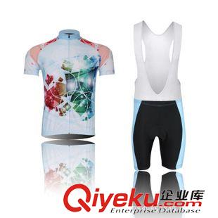 女款短套裝|背帶套裝 新品炫彩短袖套裝 自行車服女 夏季吸濕排汗透氣速干衣大量批發(fā)