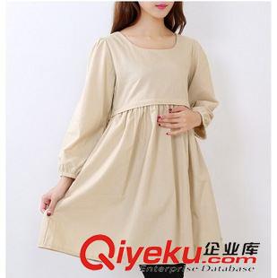 秋季孕婦裝 2015新款韓版孕婦裝棉麻哺乳連衣裙原始圖片3