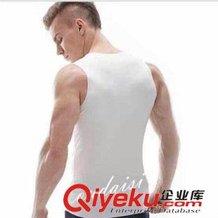 歐戴斯oudaisi 歐戴斯男士無痕背心oudaisi萊卡冰絲棉 莫代爾V領短袖背心潮時尚原始圖片3