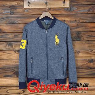 春秋款衛(wèi)衣 精美刺繡 ~3號馬標！2015秋裝新款男式薄款休閑棒球領(lǐng)衛(wèi)衣 男外套原始圖片3