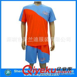 足球服 男式運(yùn)動(dòng)服套裝 綠色足球服 V領(lǐng)短袖球服 吸濕排汗服 來(lái)樣定做原始圖片2