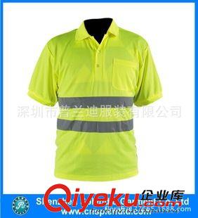 高亮襯衫 {zx1}工作服安全服短袖反光翻領T恤熒光服定做原始圖片3
