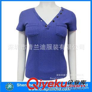 女式背心 女士深藍(lán)色t恤 女士v領(lǐng)運(yùn)動背心 女士短袖背心