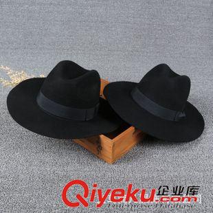 全部產(chǎn)品 原宿風(fēng)英倫大檐帽底字母涂鴉毛呢帽子女士春秋冬天禮帽男士爵士帽原始圖片2