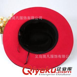 全部產品 范冰冰同款M字母羊毛呢子氈帽子英倫男士女士禮帽爵士帽大檐秋冬原始圖片2