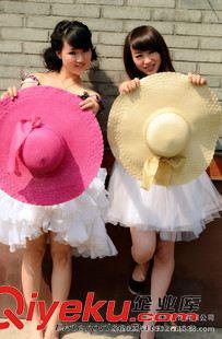 草帽 廠家韓國大檐帽子批發夏天蝴蝶結防曬帽大沿草帽太陽帽女士遮陽帽原始圖片2