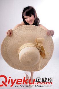 草帽 廠家韓國大檐帽子批發夏天蝴蝶結防曬帽大沿草帽太陽帽女士遮陽帽原始圖片3