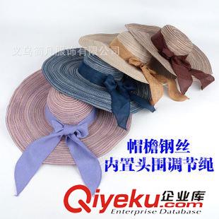 草帽 廠家韓國大檐帽子批發夏天蝴蝶結防曬帽大沿草帽太陽帽女士遮陽帽