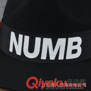 禮帽‖爵士帽 小香風字母numb羊毛呢帽子女士時尚秋款男士春秋冬天英倫復(fù)古氈帽原始圖片2