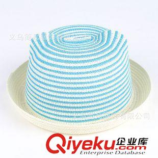 兒童帽子 廠家夏季新款條紋可愛貓耳朵草帽子小熊兒童遮陽帽防曬女童太陽帽原始圖片2