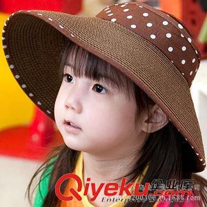 兒童帽子 夏季兒童空頂帽親子帽可折疊大沿草帽廠家寶寶帽子批發(fā)韓版遮陽帽原始圖片2