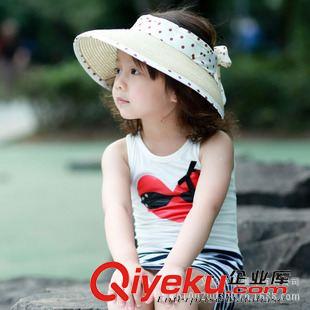 兒童帽子 夏季兒童空頂帽親子帽可折疊大沿草帽廠家寶寶帽子批發(fā)韓版遮陽帽原始圖片3