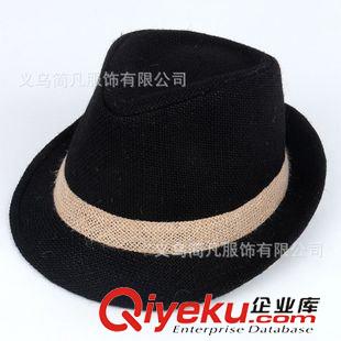 兒童帽子 爸爸去哪兒KIMI同款兒童帽子防曬帽亞麻爵士帽女童禮帽男童太陽帽原始圖片2