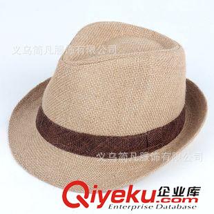 兒童帽子 爸爸去哪兒KIMI同款兒童帽子防曬帽亞麻爵士帽女童禮帽男童太陽帽原始圖片3